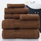 Hastings Home 100 Percent Cotton Hotel 6 Piece Towel Set - Chocolate 100059FIL - alternate 1